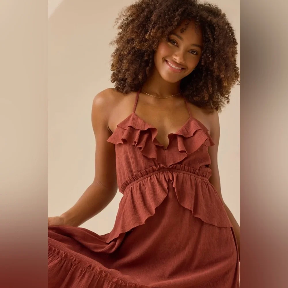 Altar’d State Mattie Ruffle Maxi Dress NWT